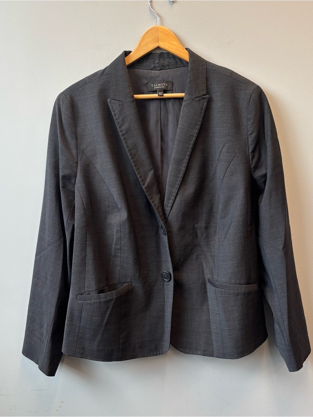 Talbots‎ 16WP Blazer Gray Wool Blend Stretch Jacket